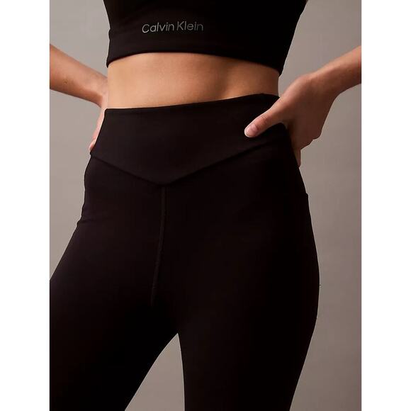 Calvin Klein Sport Performance High-Waist Leggings Black w/Pockets & Logo NEW!! - Picture 2 of 12